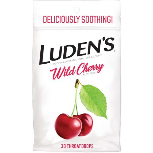 Luden's Wild Cherry Throat Drops | Deliciously Soothing | 30 Drops | 1 Bag