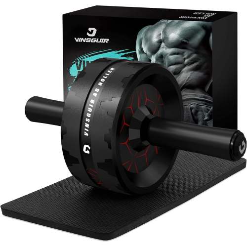 Roll over image to zoom in VINSGUIR Ab Roller Wheel, Abs & Core Workout Equipment for Home Gym with Knee Pad Accessories, Abdominal Wheel for Full-body Strength Training